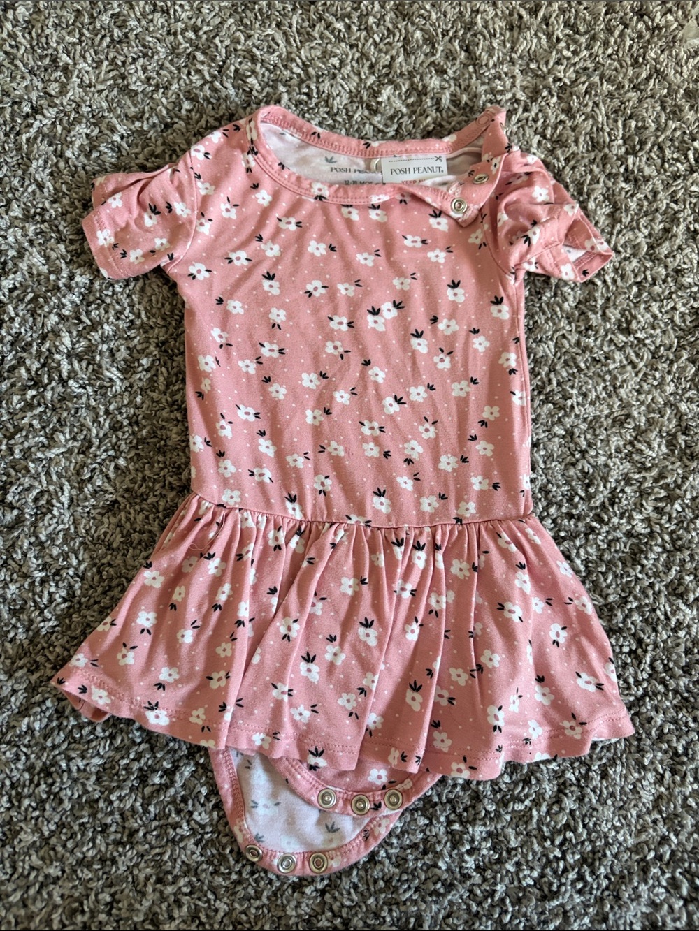 Posh Peanut Pink Floral Skirted Bodysuit Dress